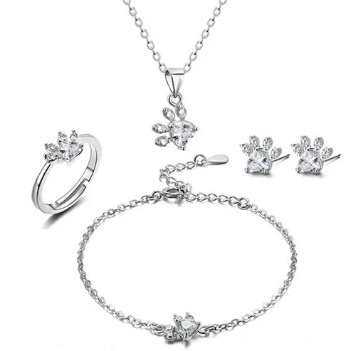 Rose Gold Paw Jewellery Set