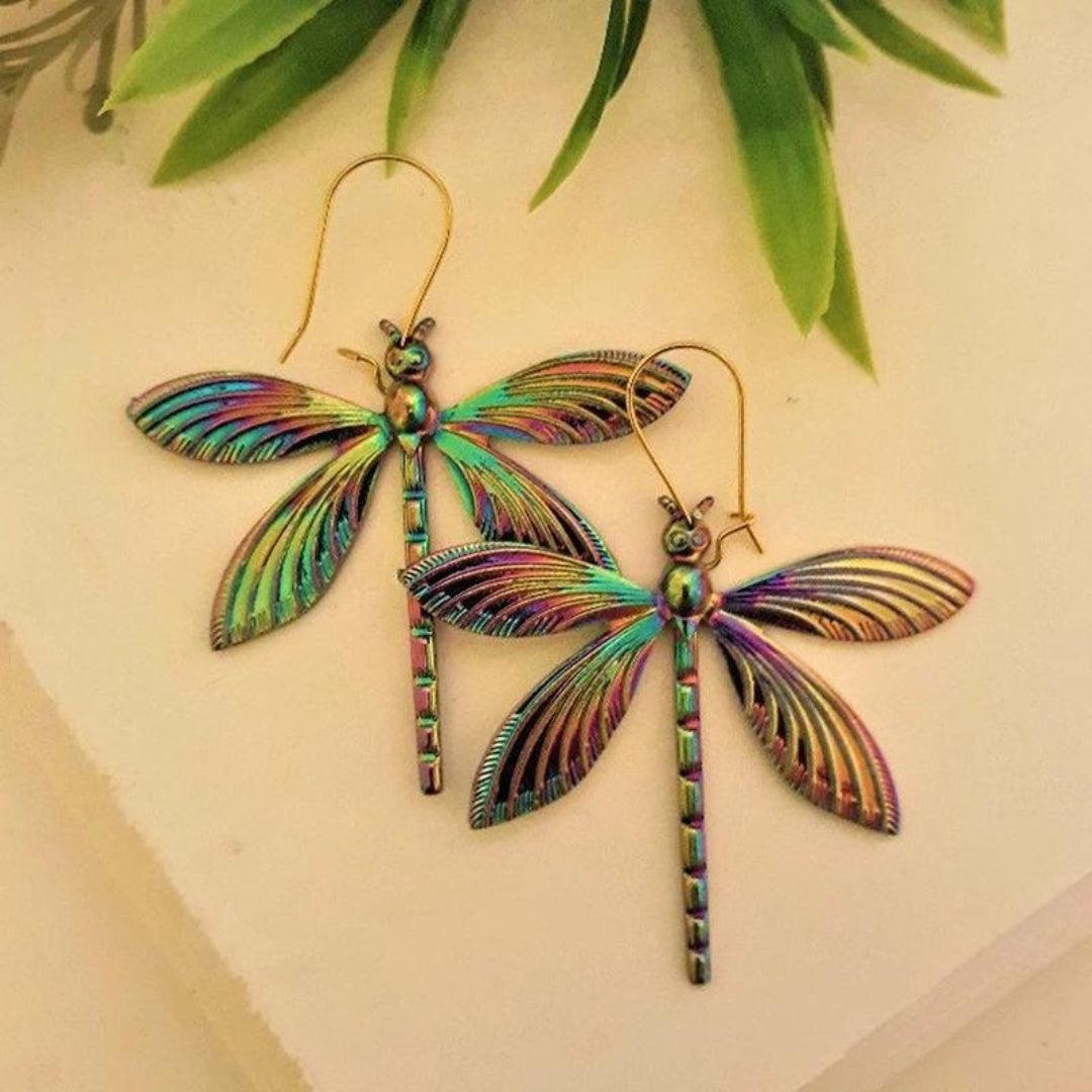 MultiColoured Chromatic Dragonfly Earrings