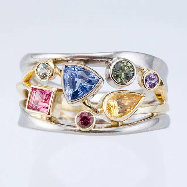 Vintage Coloured Crystal Ring