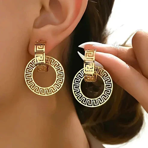 Gold Trail Hoop Earrings