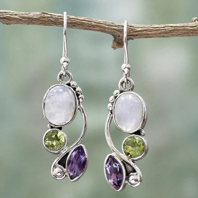 Vintage Colour Crystal Earrings