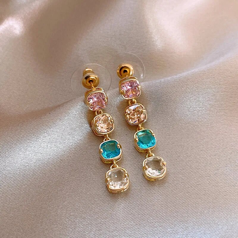 Elegant multiColoured dangling earrings