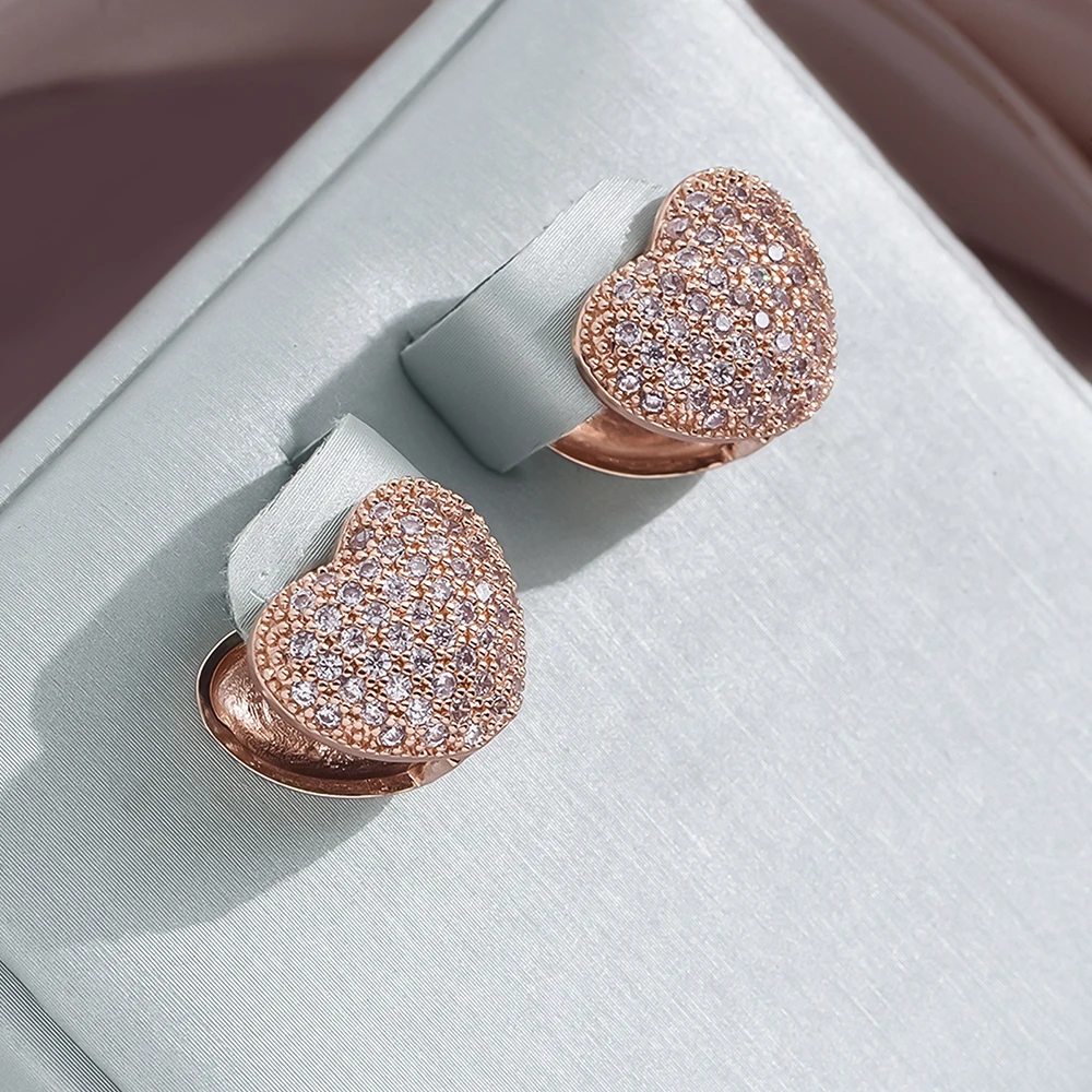 Elegant gold-Coloured heart earrings