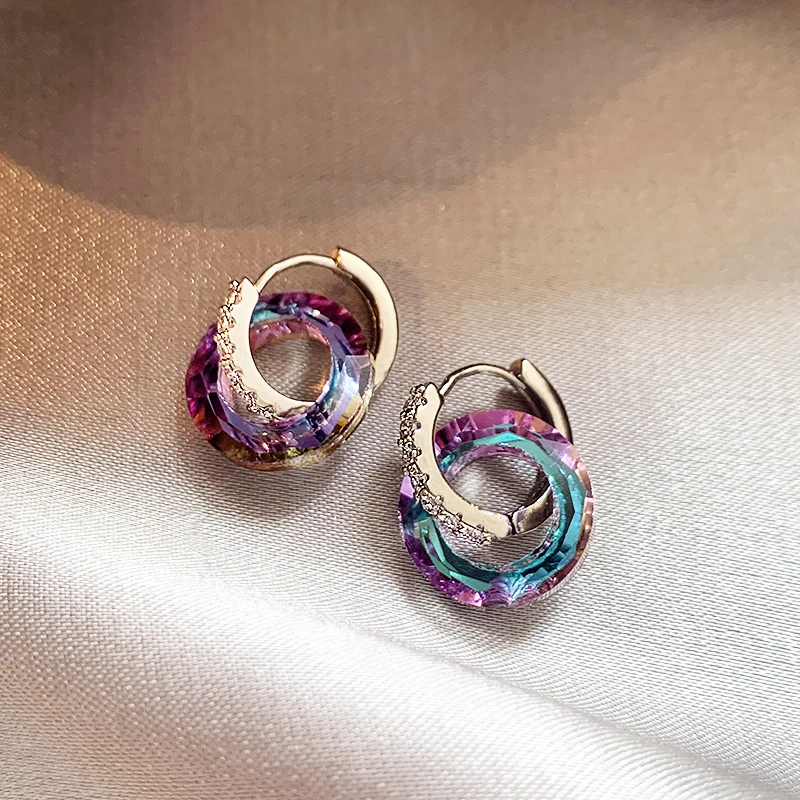 Elegant multiColoured hoop earrings