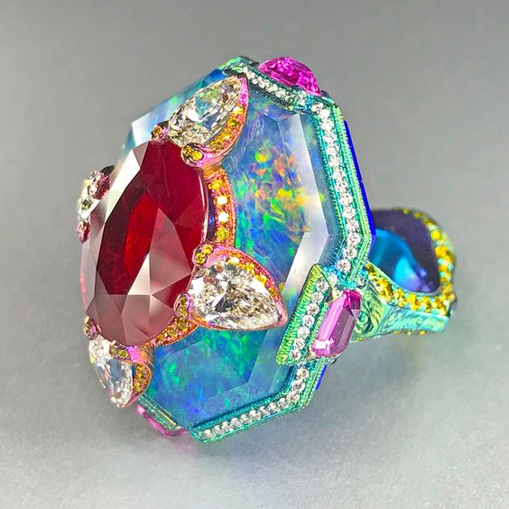 MultiColoured Vintage Ring