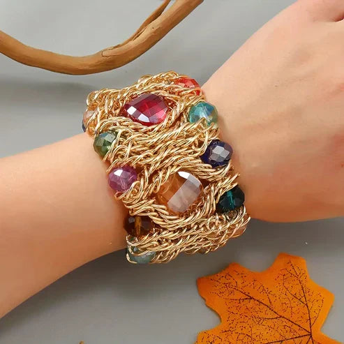 Golden Threads Colourful Gold Bracelet