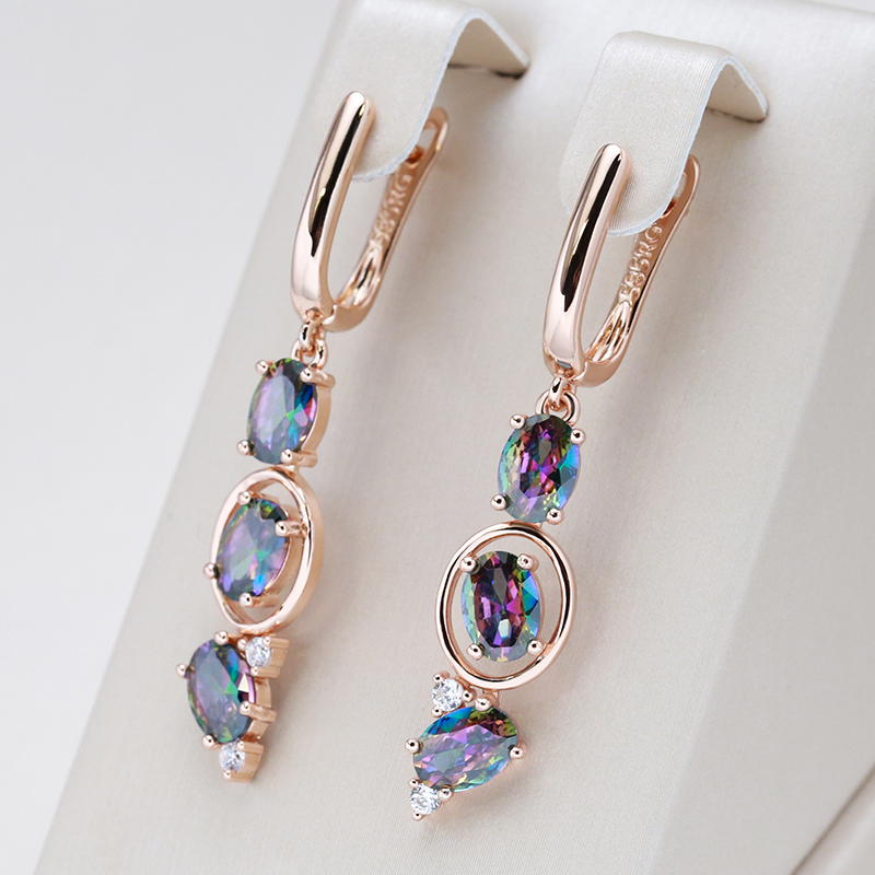 Earrings with multiColoured crystals in gold